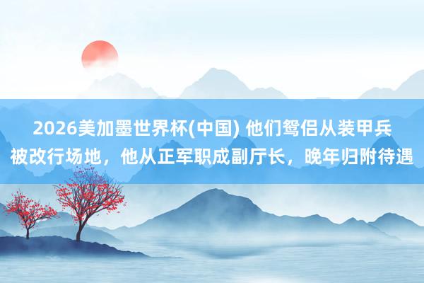 2026美加墨世界杯(中國) 他們鴛侶從裝甲兵被改行場地，他從正軍職成副廳長，晚年歸附待遇