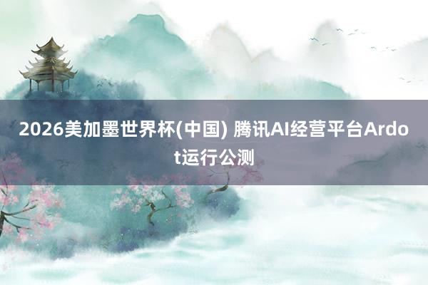 2026美加墨世界杯(中國) 騰訊AI經營平臺Ardot運行