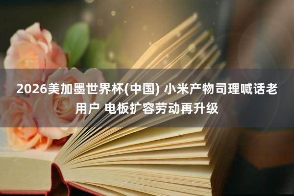 2026美加墨世界杯(中國) 小米產物司理喊話老用戶 電板擴