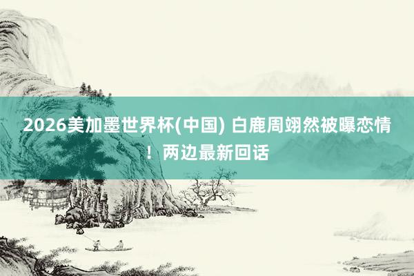 2026美加墨世界杯(中國) 白鹿周翊然被曝戀情！兩邊最新回