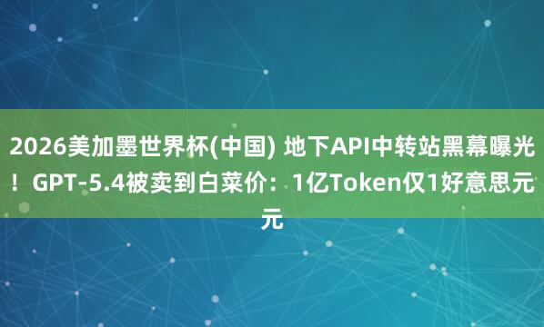 2026美加墨世界杯(中國(guó)) 地下API中轉(zhuǎn)站黑幕曝光！GP