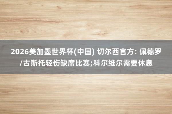 2026美加墨世界杯(中國(guó)) 切爾西官方: 佩德羅/古斯托輕