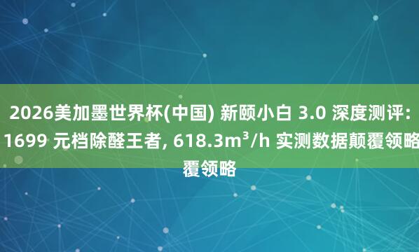 2026美加墨世界杯(中國(guó)) 新頤小白 3.0 深度測(cè)評(píng): 