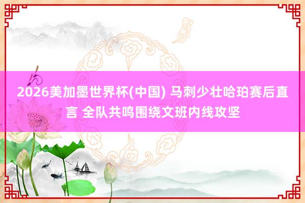 2026美加墨世界杯(中國) 馬刺少壯哈珀賽后直言 全隊共鳴